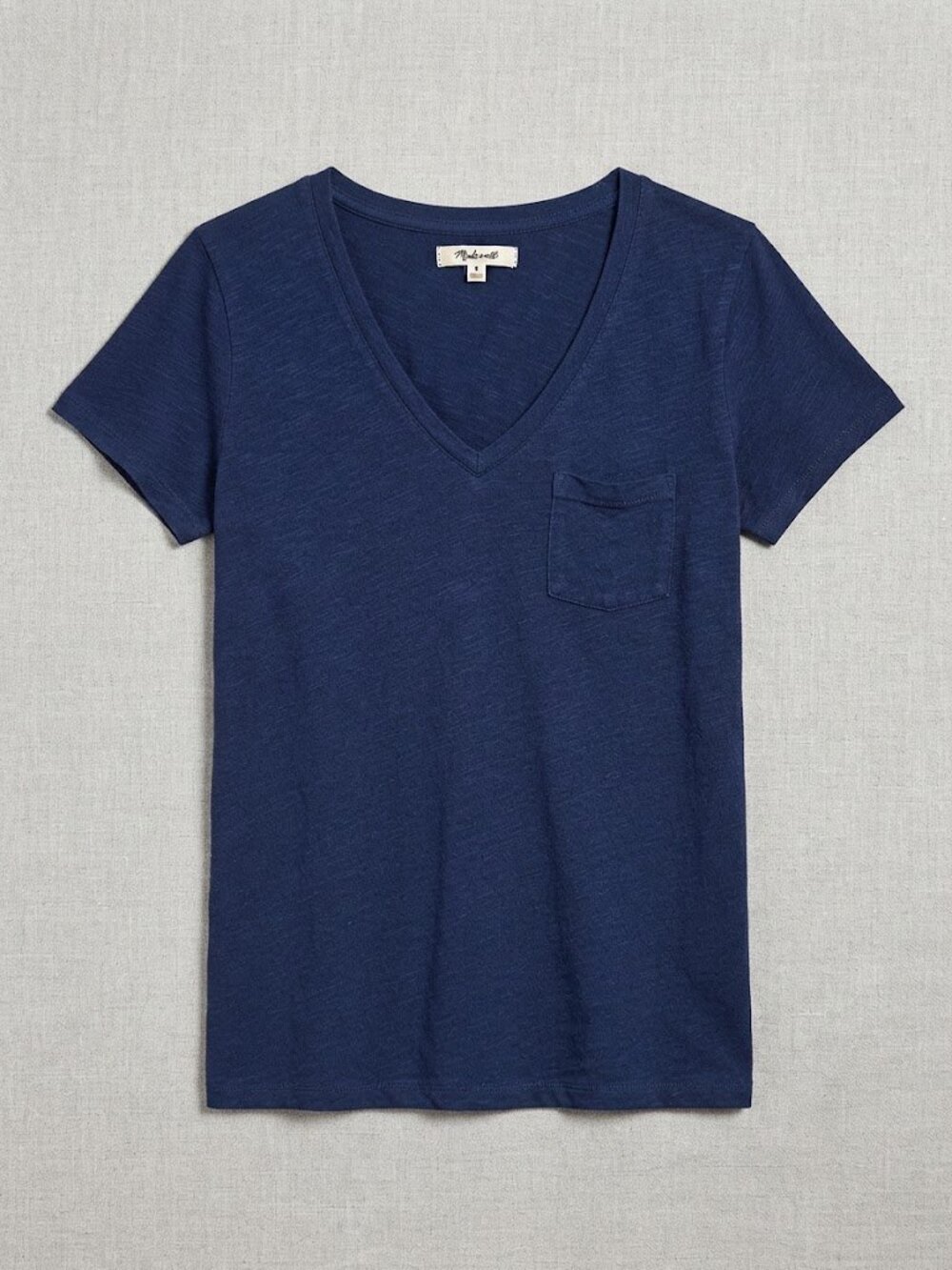 Madewell Navy Blue V-Neck Pocket T-Shirt Short Sleeve Tee Size Small EUC